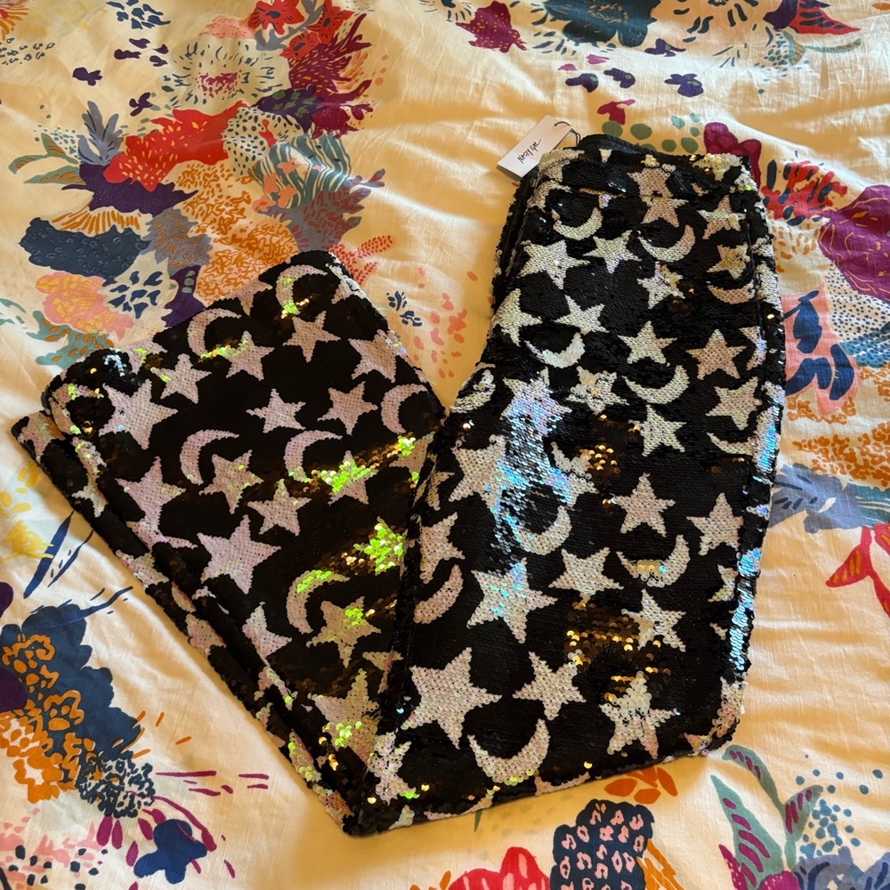 Nasty Gal Sun & Moons Sequin flare pants - Picture 3 of 6